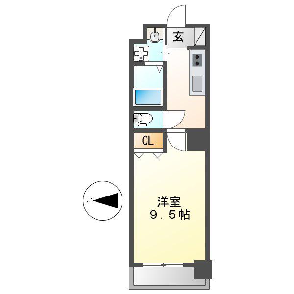 ARTIZA鶴舞(1K/8階)の間取り写真