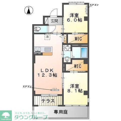 流山市駒木マンション(2LDK/1階)の間取り写真