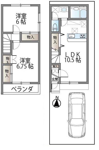 メゾン・サンヴァリエ(2LDK/1階)の間取り写真