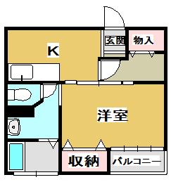 ハイツ清風(1K/1階)の間取り写真