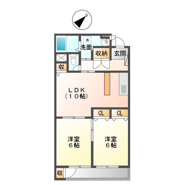 アンファブール(2LDK/1階)の間取り写真