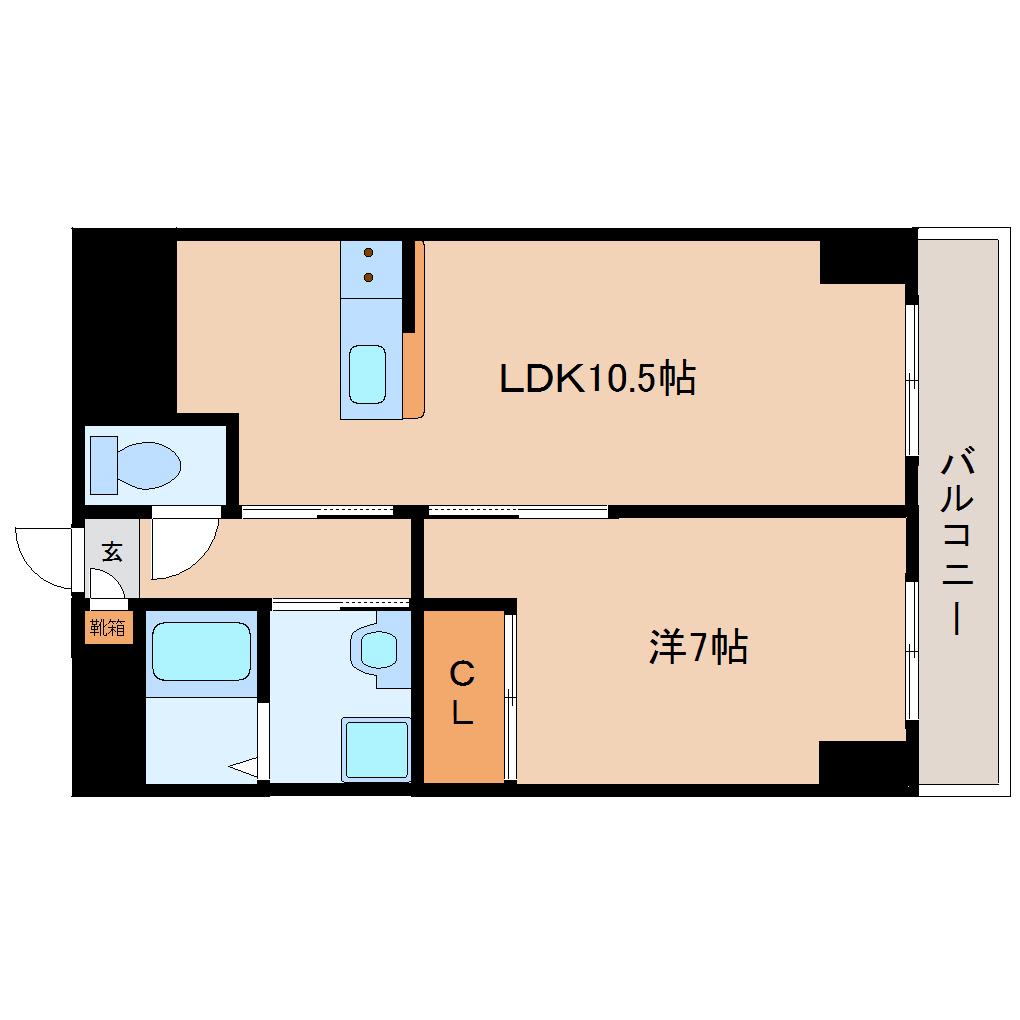 ヤマセン2番館(1LDK/1階)の間取り写真