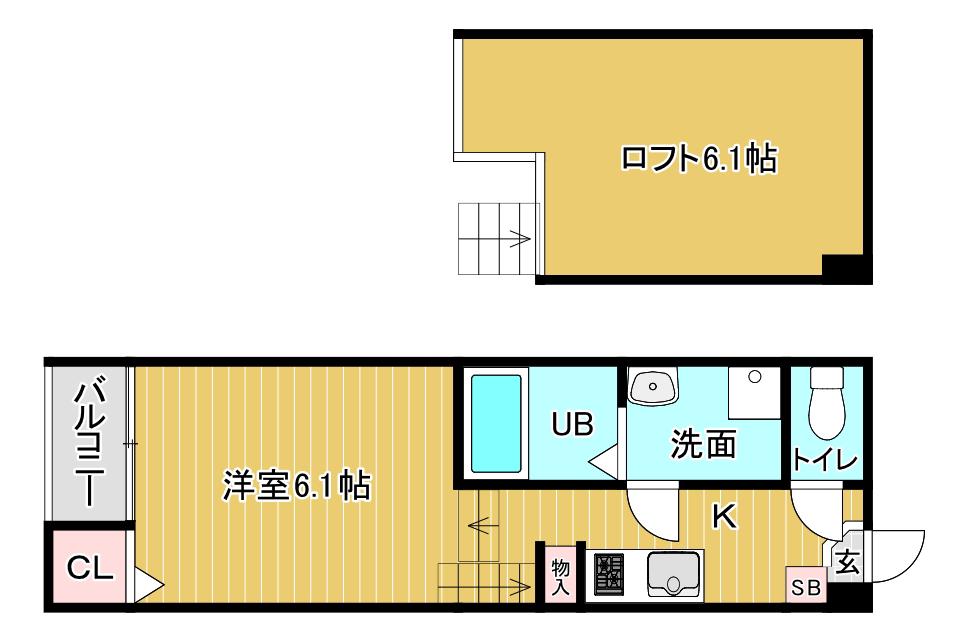 LA CLARE(1K/2階)の間取り写真