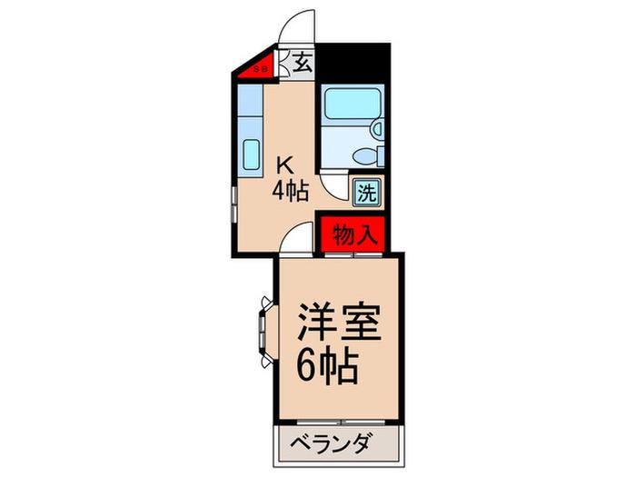 アローハイム中板橋(1K/2階)の間取り写真