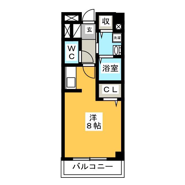 レールサイド木村(ワンルーム/2階)の間取り写真