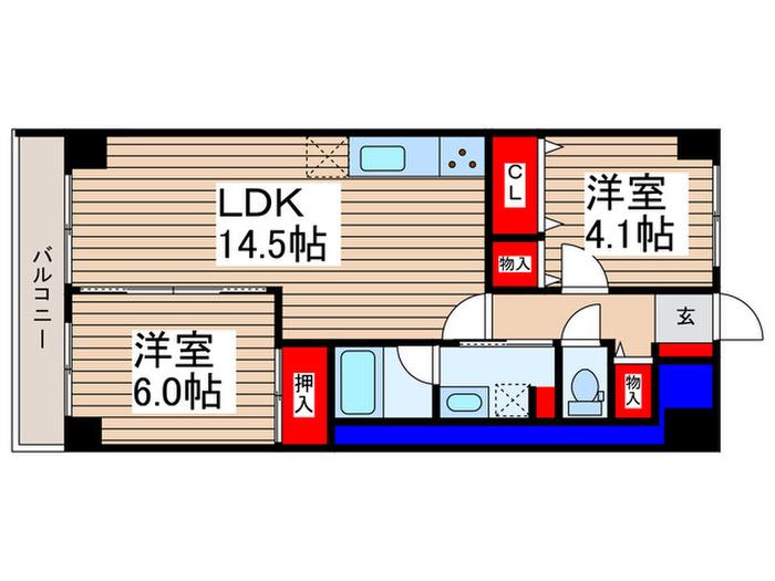 プレジデントⅠ(2LDK/3階)の間取り写真