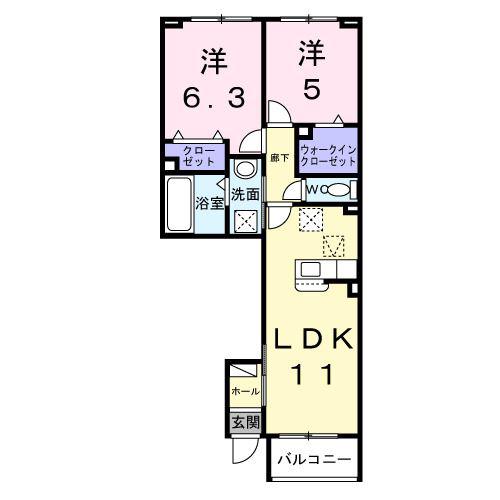 サクラガーデン(2LDK/1階)の間取り写真