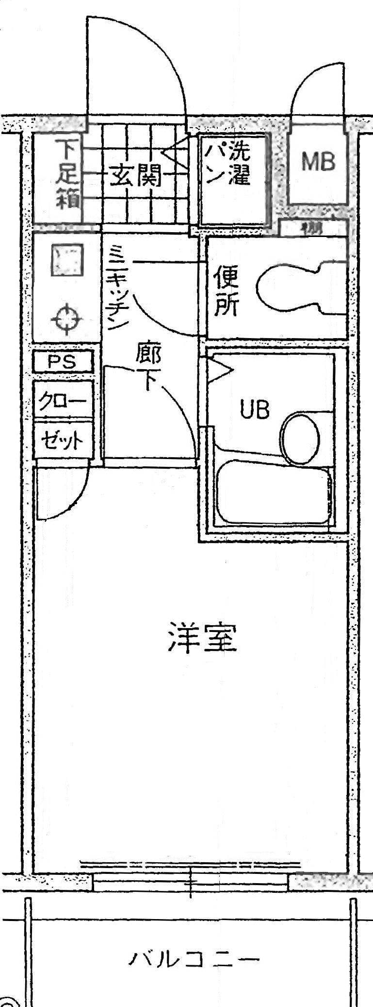 フォルム博多(1K/7階)の間取り写真