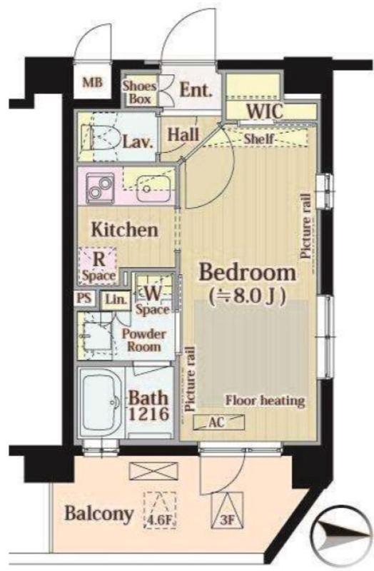 MIA CASA II(1K/5階)の間取り写真