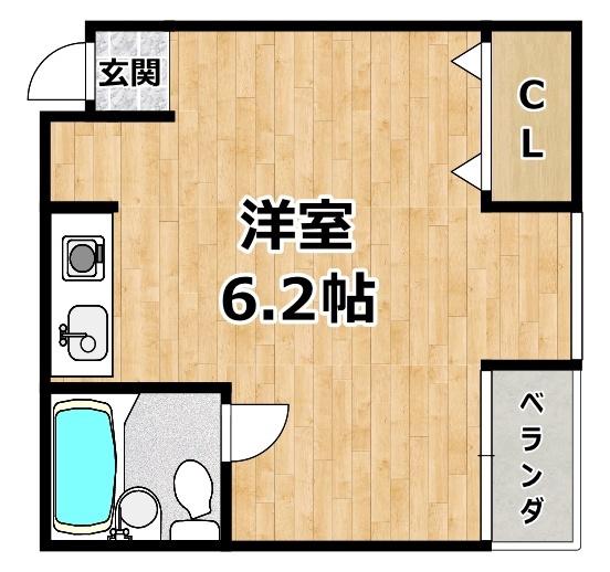 勝栄マンションパート2(ワンルーム/3階)の間取り写真