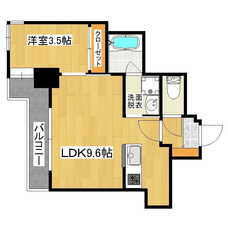 フロンティア加治屋(1LDK/6階)の間取り写真