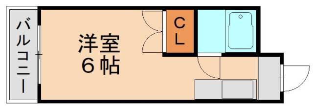 リアルシティ本城B棟(ワンルーム/4階)の間取り写真