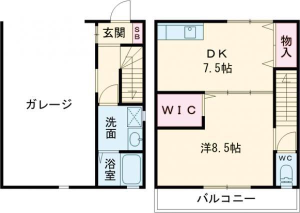 ブラウレーヘン(1DK/1階)の間取り写真