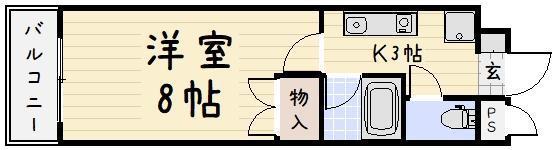 ルネッサンスTOEIもりつね(1K/5階)の間取り写真