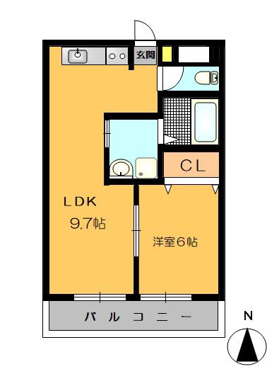 ハイグレードマンション(1LDK/5階)の間取り写真