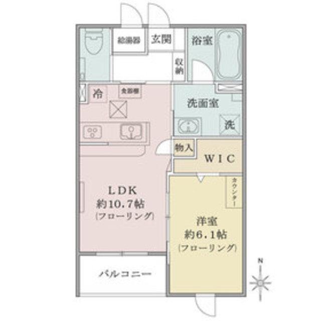 ウッドヴィラ西馬込(1LDK/1階)の間取り写真