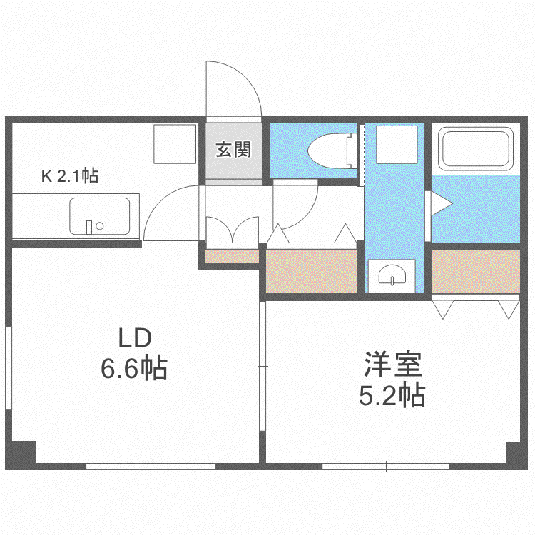 クレアトゥール麻生(1LDK/3階)の間取り写真