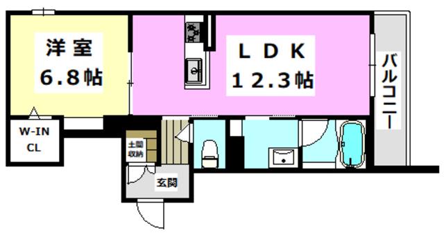 シャーメゾン はなみずき(1LDK/2階)の間取り写真