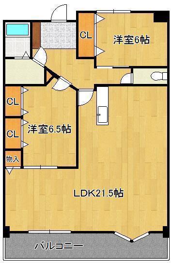 レイ・ブリック若園(2LDK/4階)の間取り写真