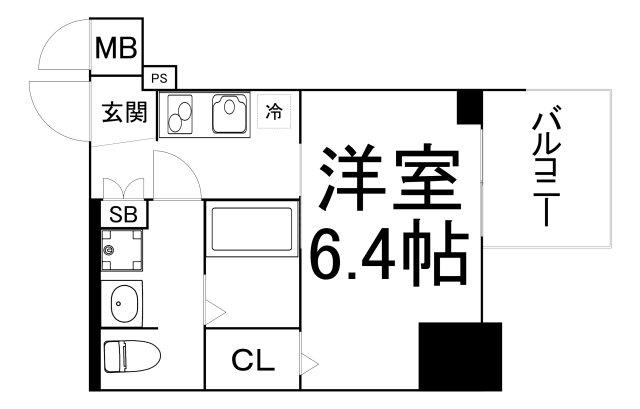 アドバンス上町台プレジール(1K/13階)の間取り写真