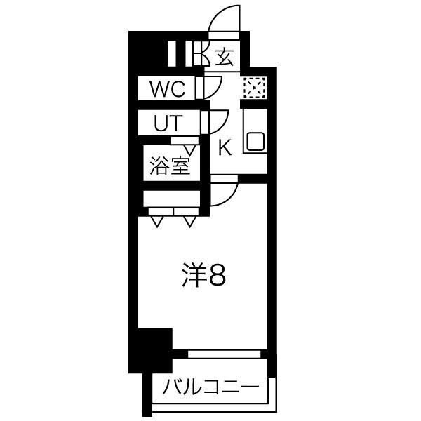 メイクスアート太閤通(1K/10階)の間取り写真