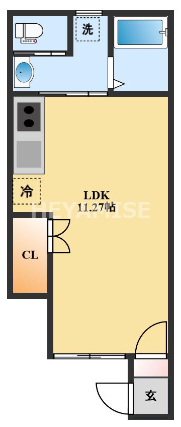リリーヒルズ(ワンルーム/1階)の間取り写真