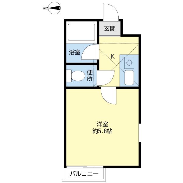 アーバンシティ中野栄(1K/2階)の間取り写真