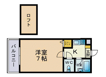 シャルム片江(ワンルーム/1階)の間取り写真