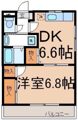 マンションシェル(1DK/1階)の間取り写真