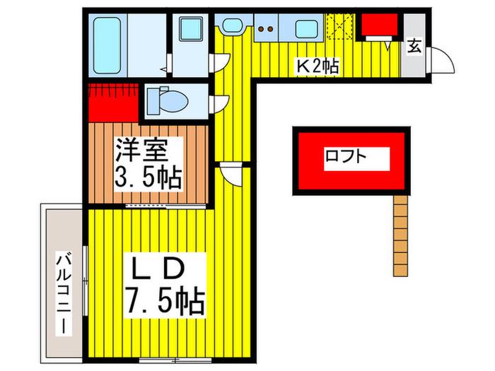クレシェンテ大宮(1LDK/3階)の間取り写真