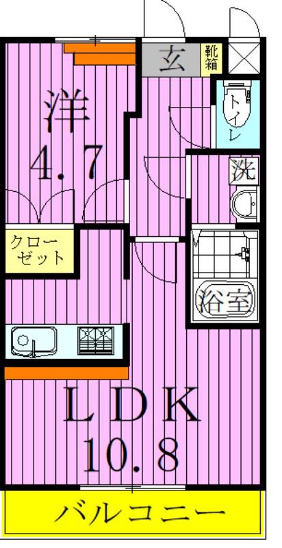 クレールスクエア(1LDK/2階)の間取り写真