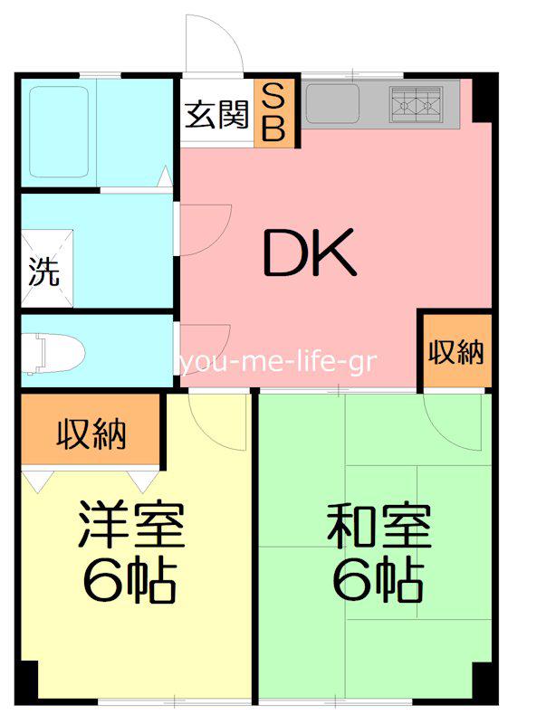 曽我マンション(2DK/2階)の間取り写真