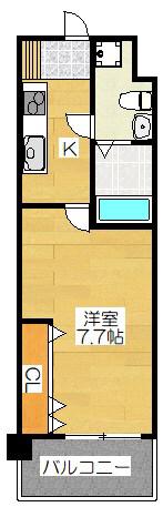 ギャランティー21博多NO66(1K/1階)の間取り写真
