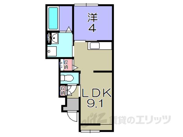 サチクル石塚(1LDK/1階)の間取り写真
