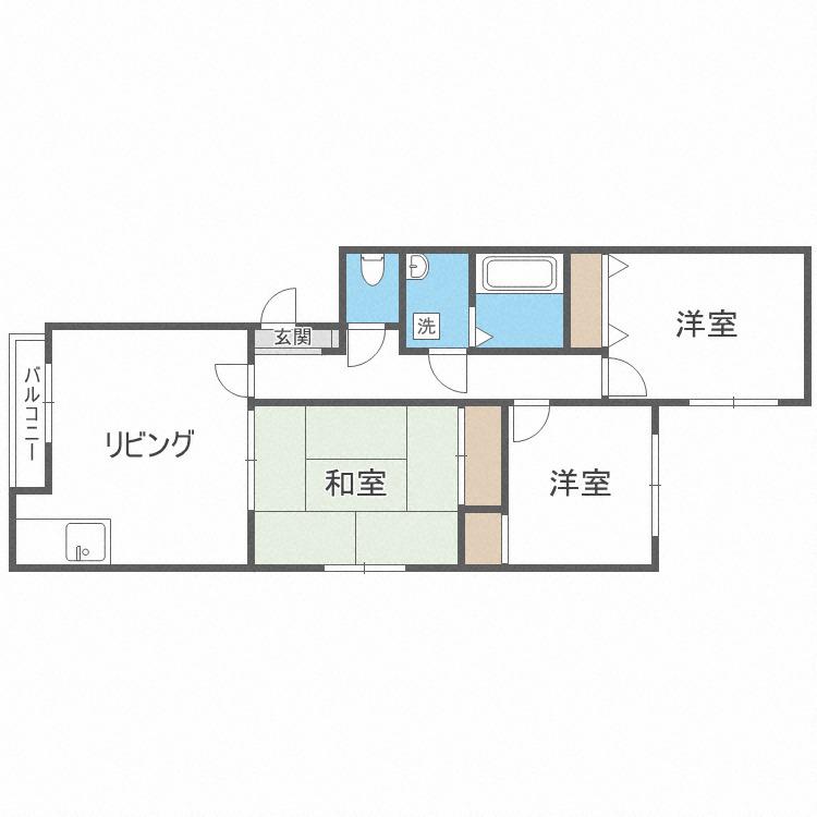 大谷マンションⅠ(3LDK/2階)の間取り写真
