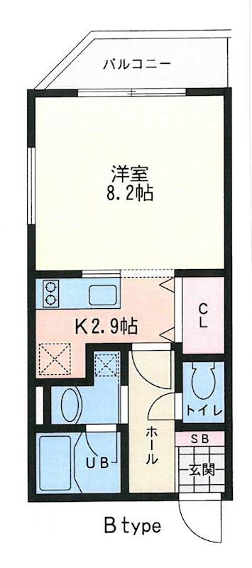 セゾンエイト(1K/5階)の間取り写真