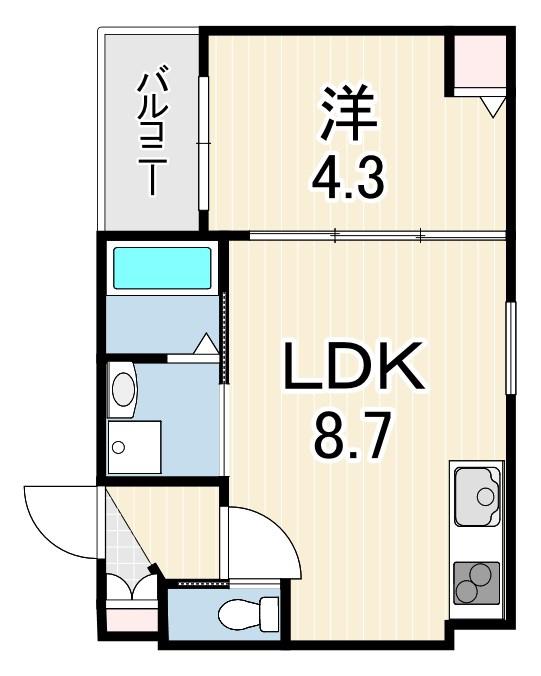 GRAND BLISS(1LDK/2階)の間取り写真