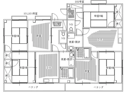 メゾンIDO3(3DK/2階)の間取り写真