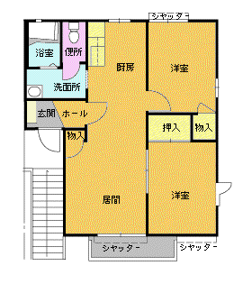 フォンテーヌ A-101(2LDK/1階)の間取り写真