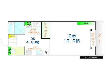 ハイツフレンド鶴光路(1K/1階)の間取り写真