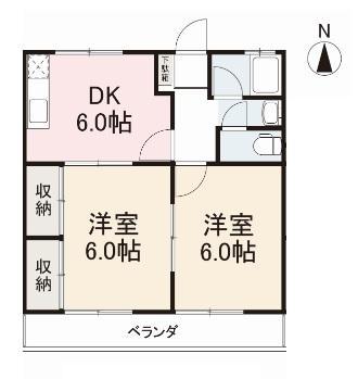 ハイツ大塚(2DK/2階)の間取り写真