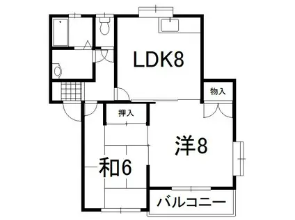メゾンアゲレアブルABC(2DK/1階)の間取り写真