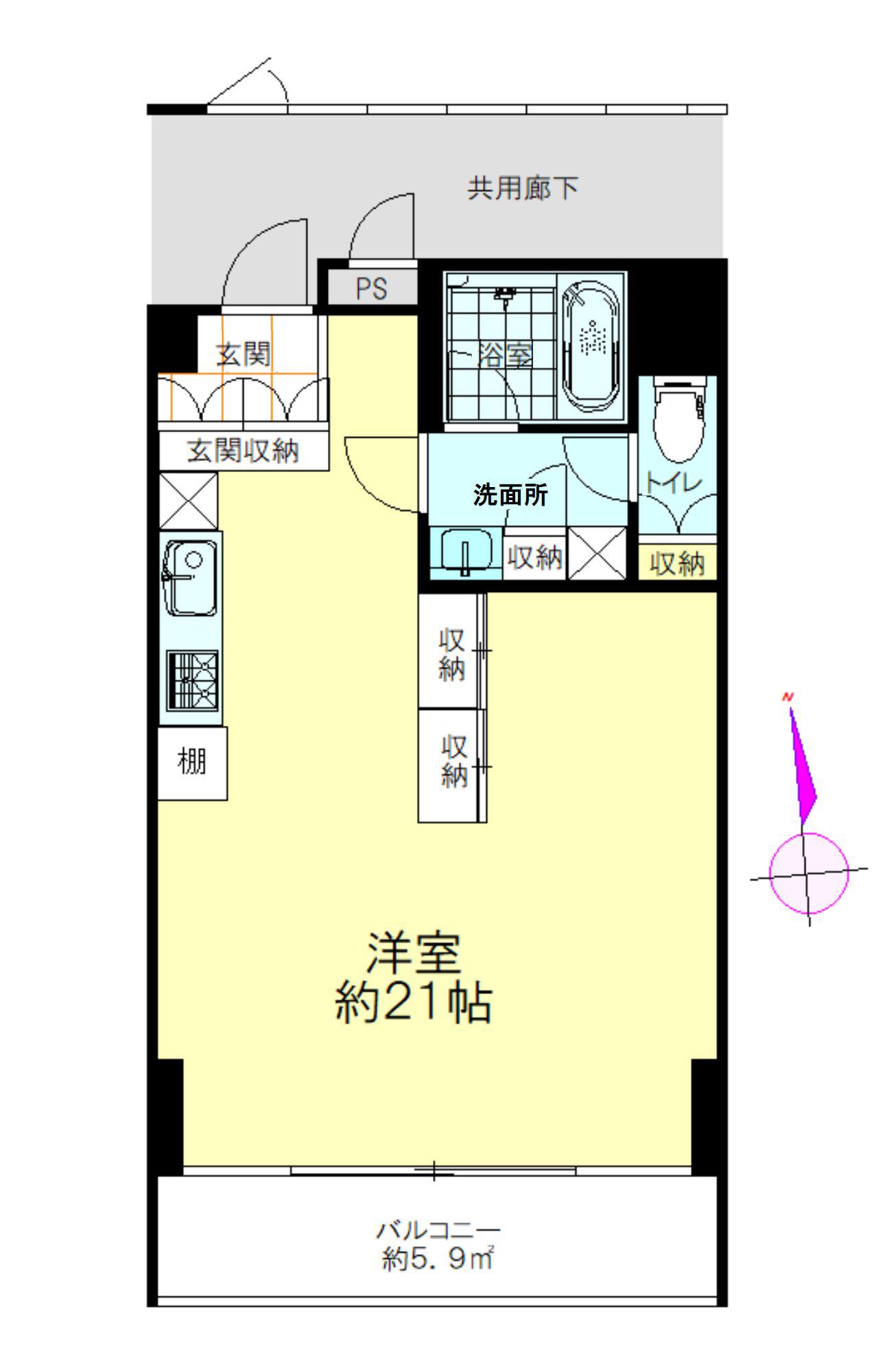ステラ湘南(ワンルーム/5階)の間取り写真