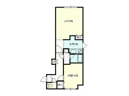 アピアビル日赤前(1LDK/3階)の間取り写真