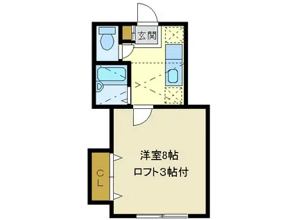 レスポワール長町(1K/1階)の間取り写真