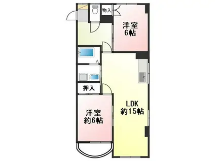 グリーンハイツ福光(2LDK/1階)の間取り写真