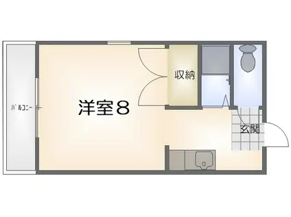 アーベントハイツ平岡(ワンルーム/4階)の間取り写真