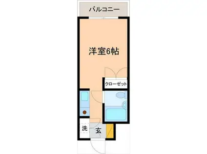 ヒルサイド46(ワンルーム/2階)の間取り写真