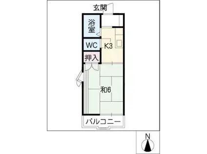 アネックス錦(1K/2階)の間取り写真