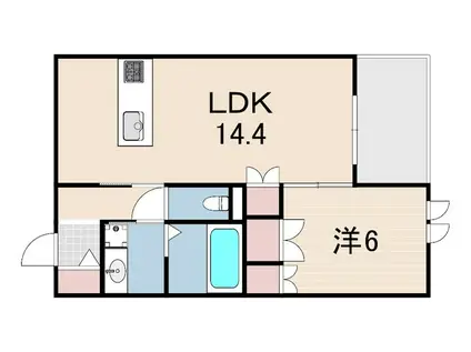 CITRUS 武庫之荘(1LDK/1階)の間取り写真